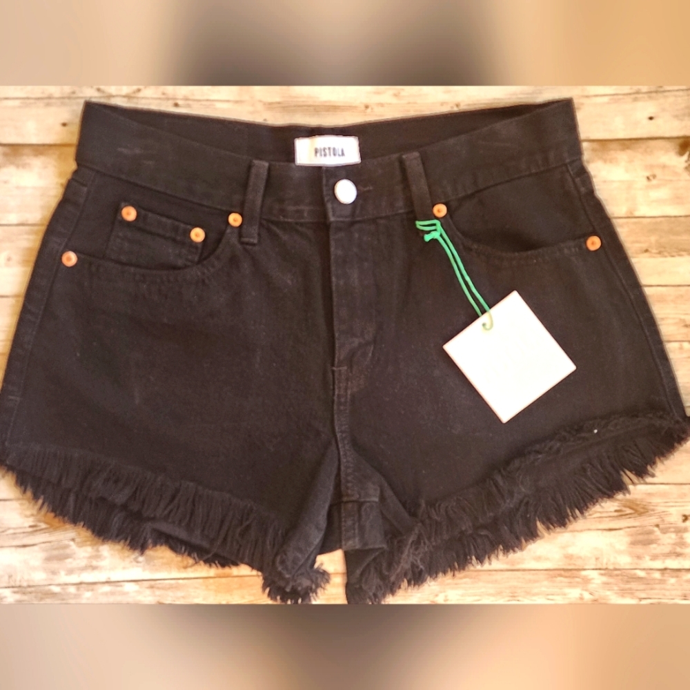 Pistola Womens 26 Black Frayed Hem Shorts